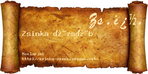 Zsinka Özséb névjegykártya
